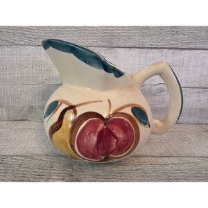 Vintage Purinton Hand-Painted Ceramic Pitcher With Fruit Design Retro Kitchen De
